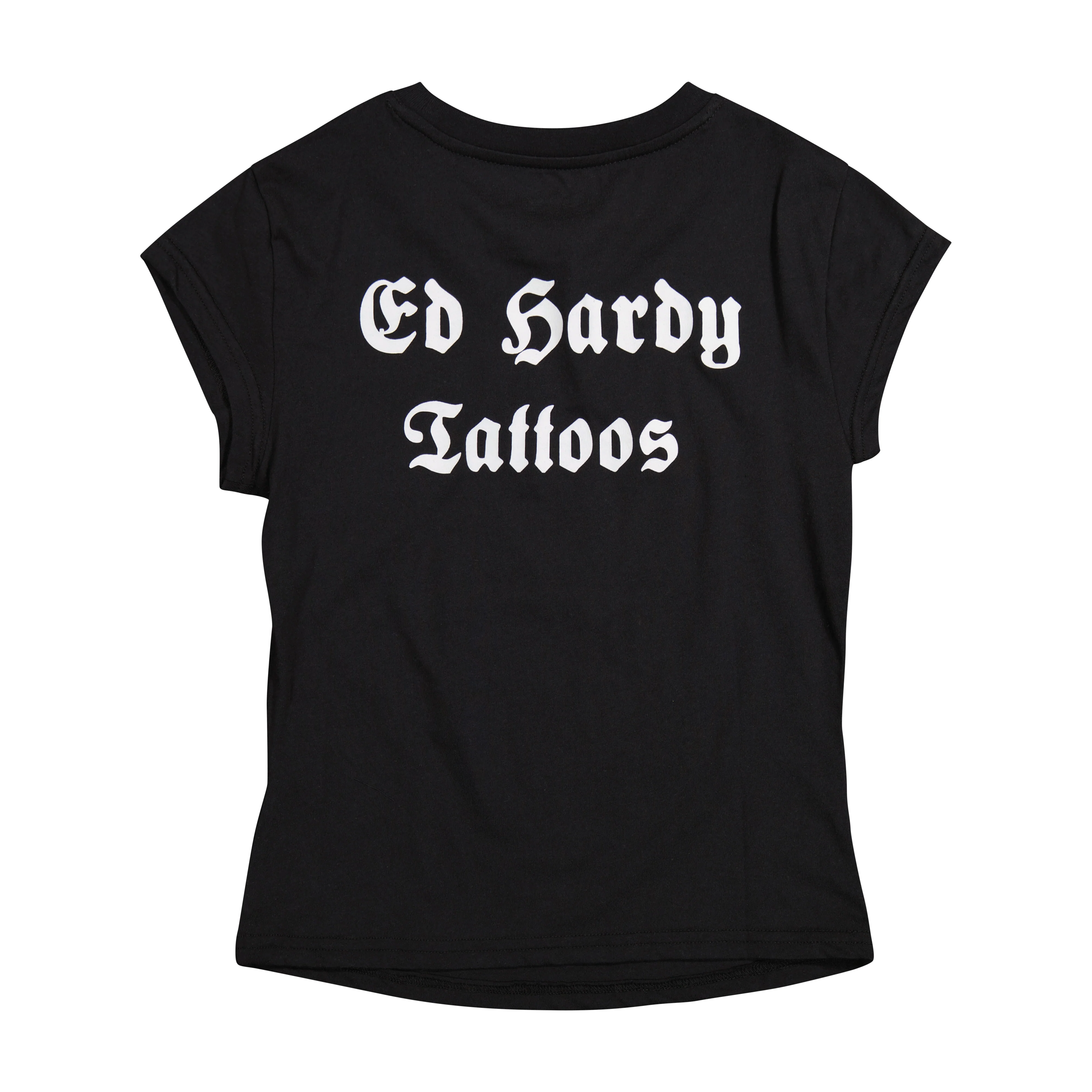 Black Rose Rhinestone Cap Sleeve Tee - Image 2