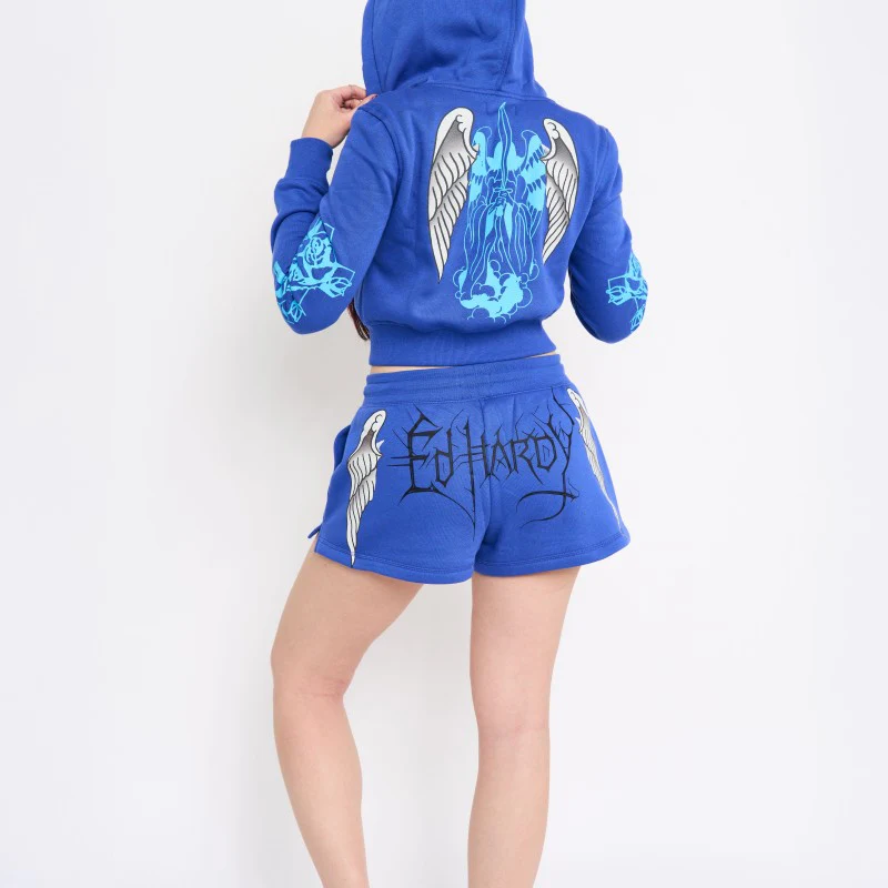 Cross Wings Y2K Fleece Shorts - Image 2