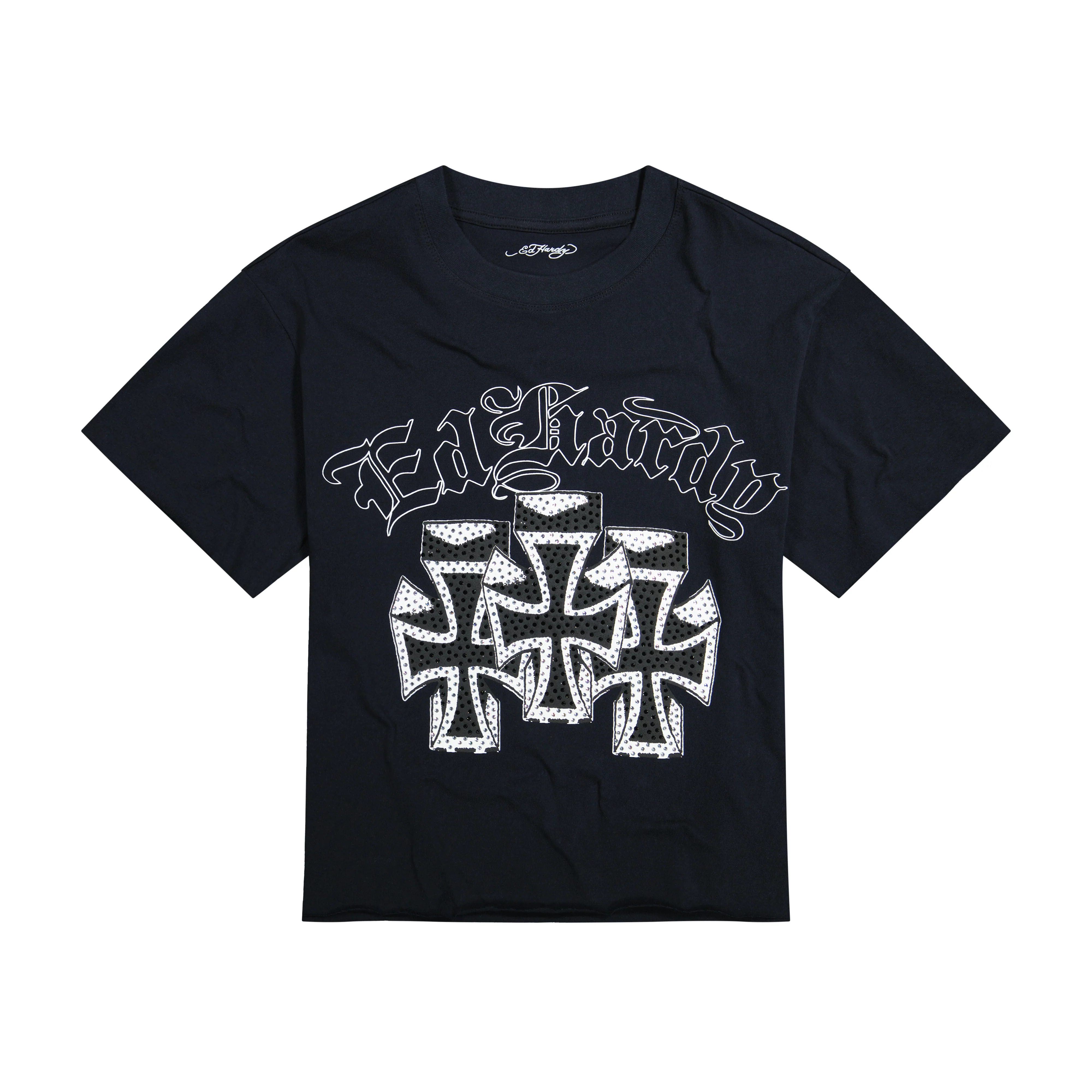 Crosses Rhinestone Boxy Cropped Tee - Image 3