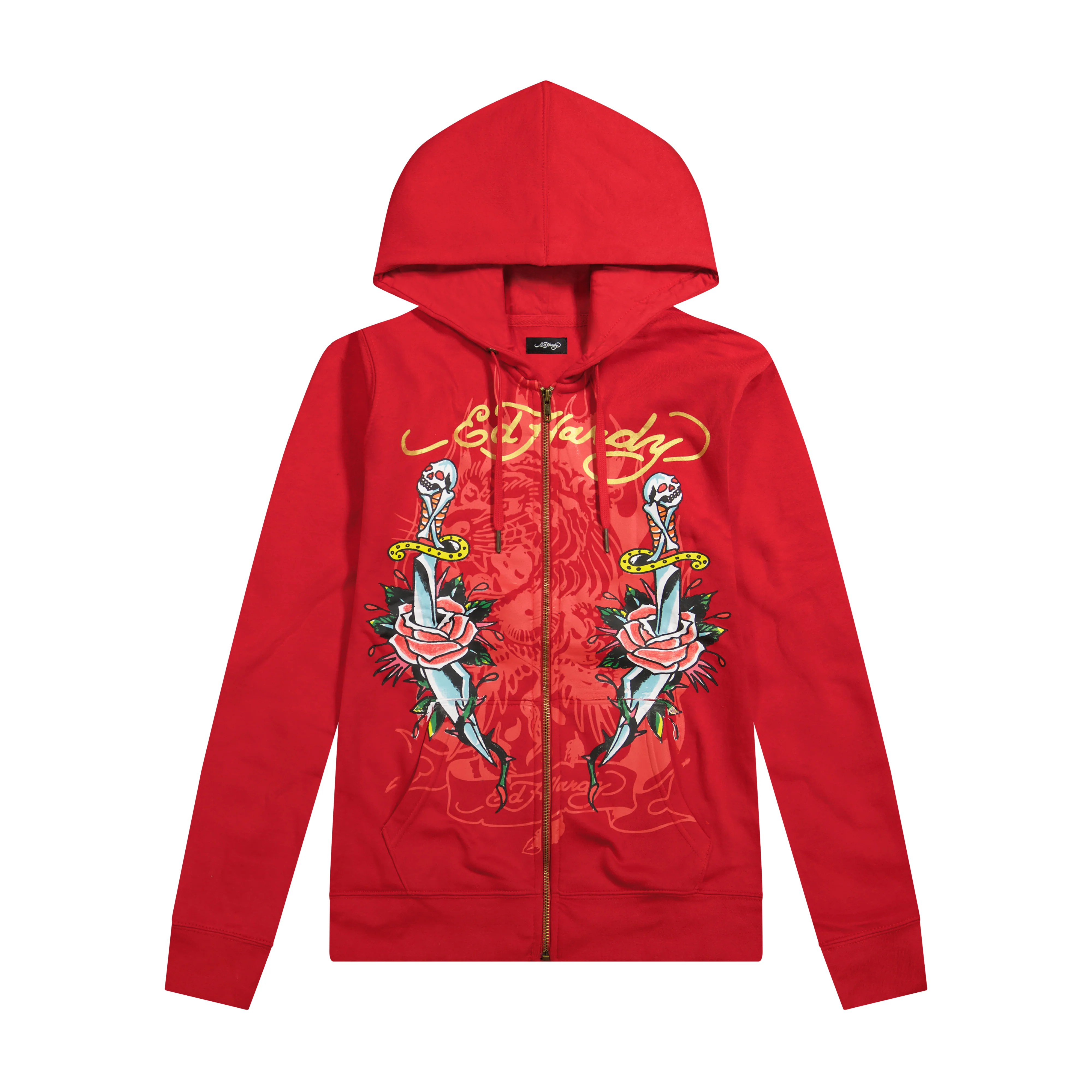 Dagger Roses Long Fleece Hoodie