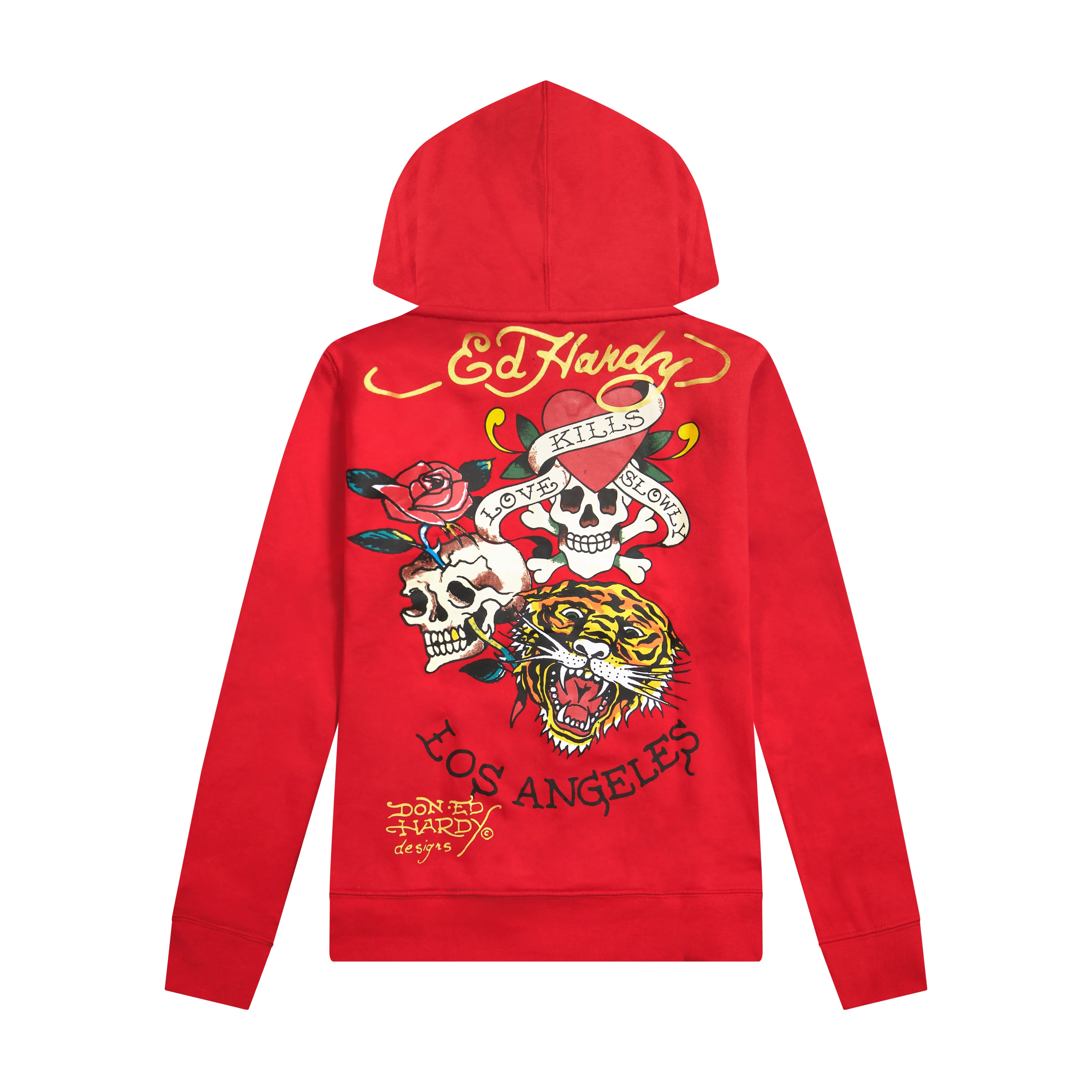 Dagger Roses Long Fleece Hoodie - Image 2