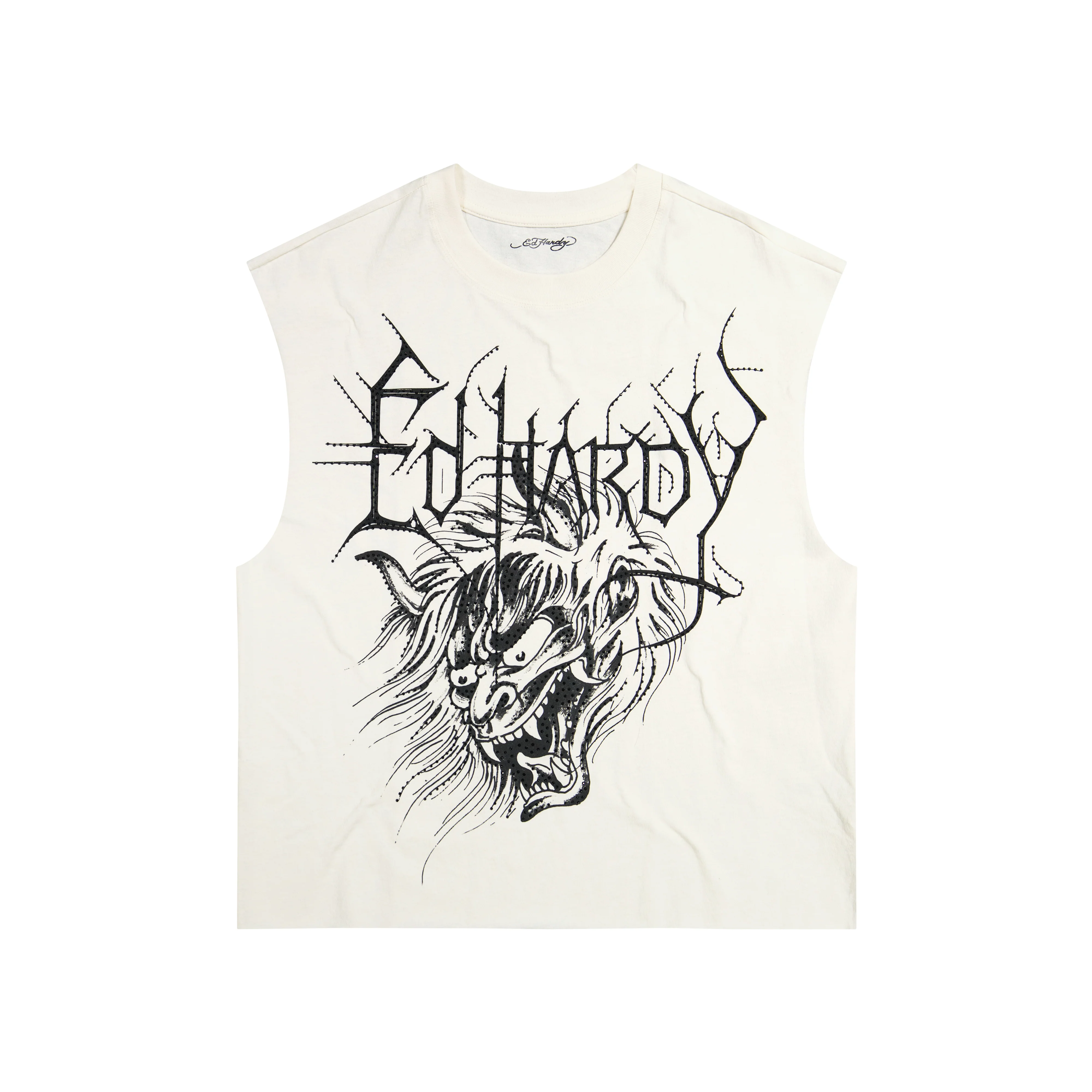 Demon Head Rhinestone Boxy Cropped Tee