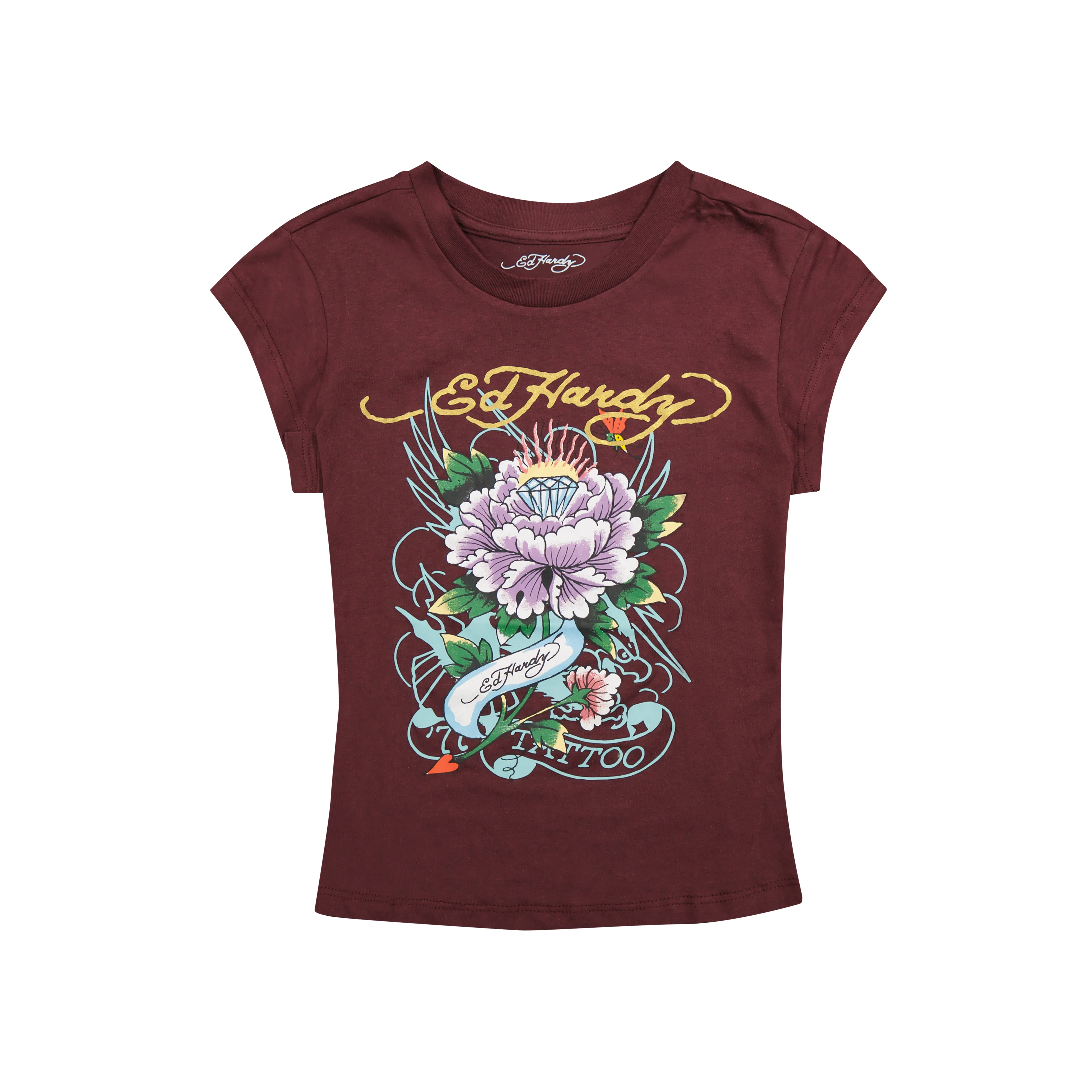 Diamond Flower Cap Sleeve Tee