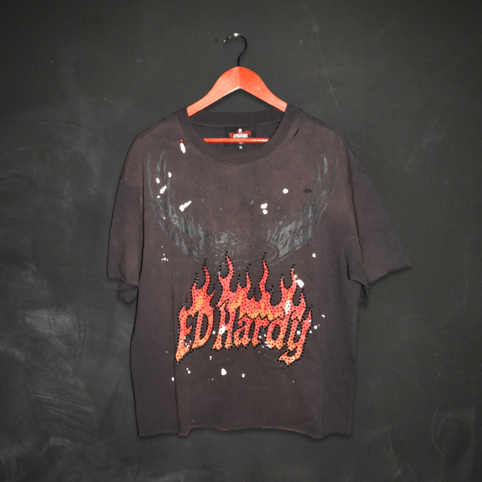 Eagle Flame Cropped Mens Boxy Tee - Image 2