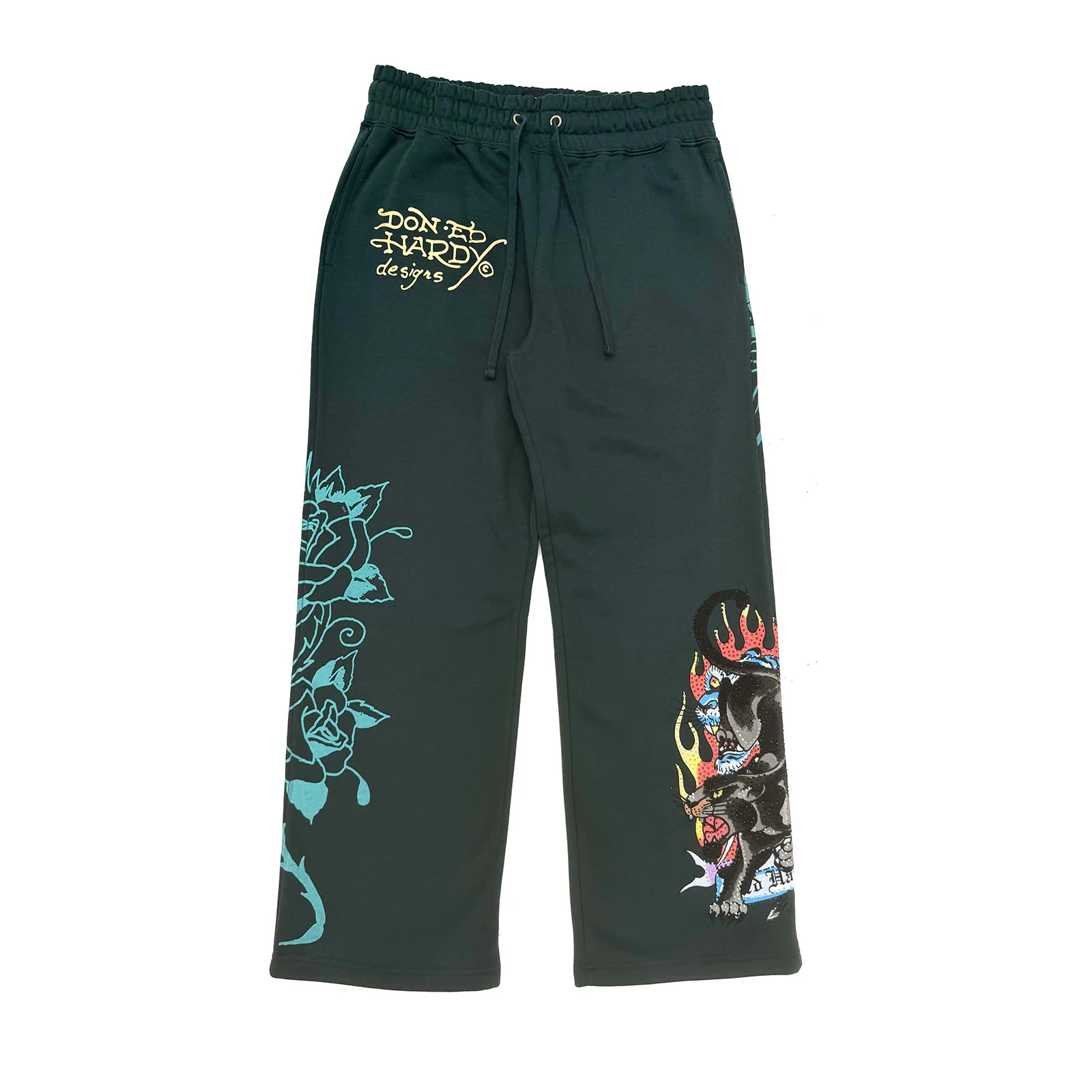 Fire Panther Rhinestone Baggy Sweatpants - Image 2