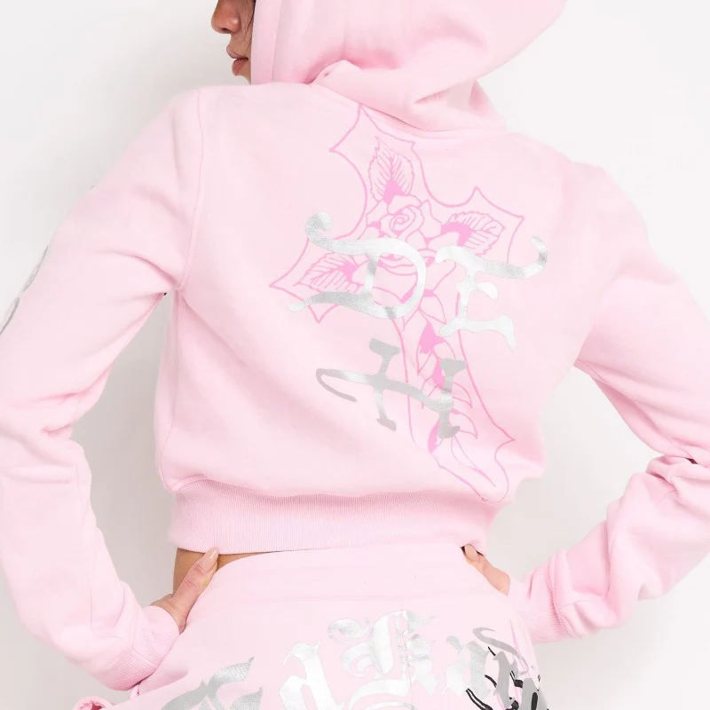 Flame Cross Zip Front Hoodie - Image 2