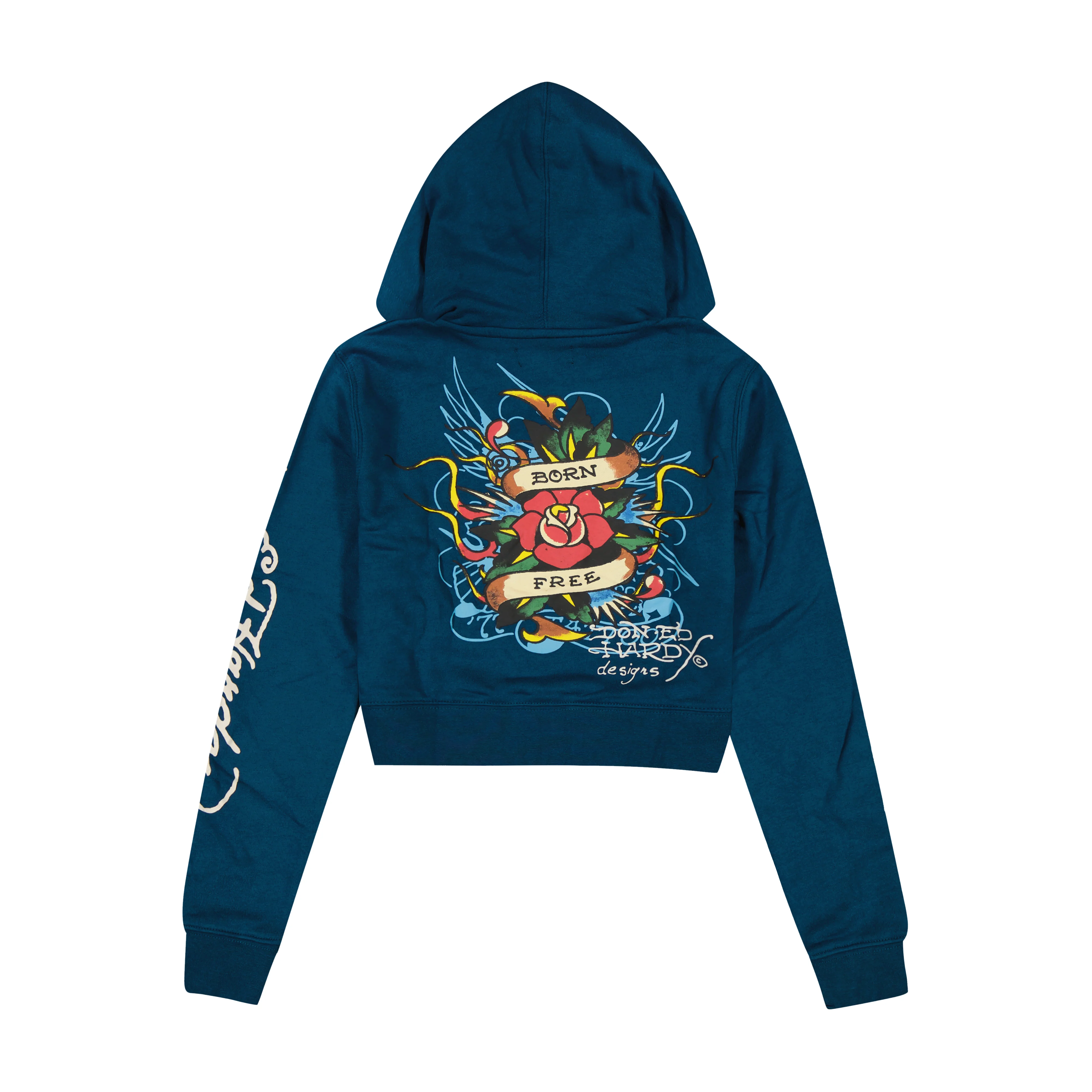 Flame Rose Zip Front Hoodie - Image 2
