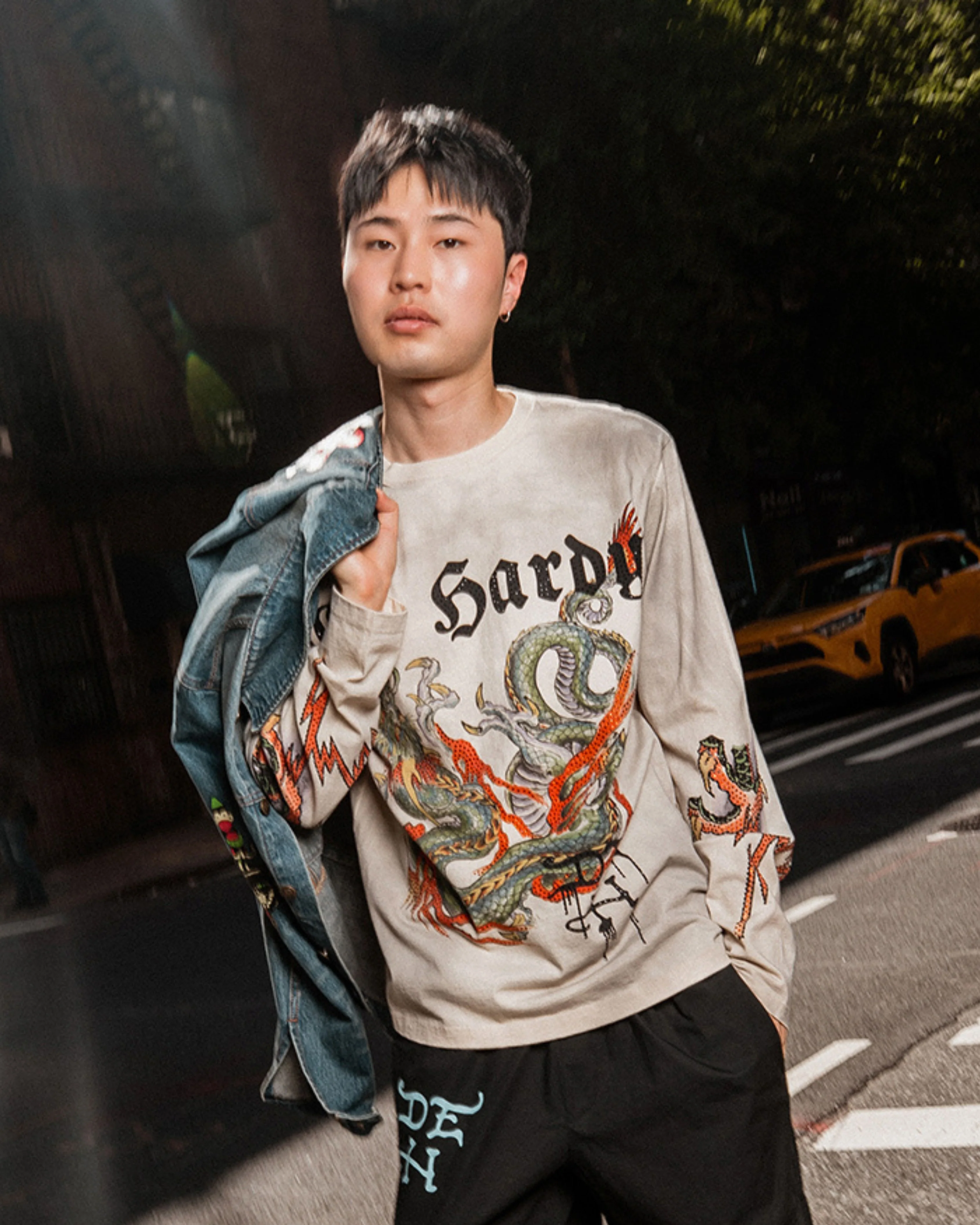 Limited Edition Rhinestone Dragon Ls Tee - Image 3