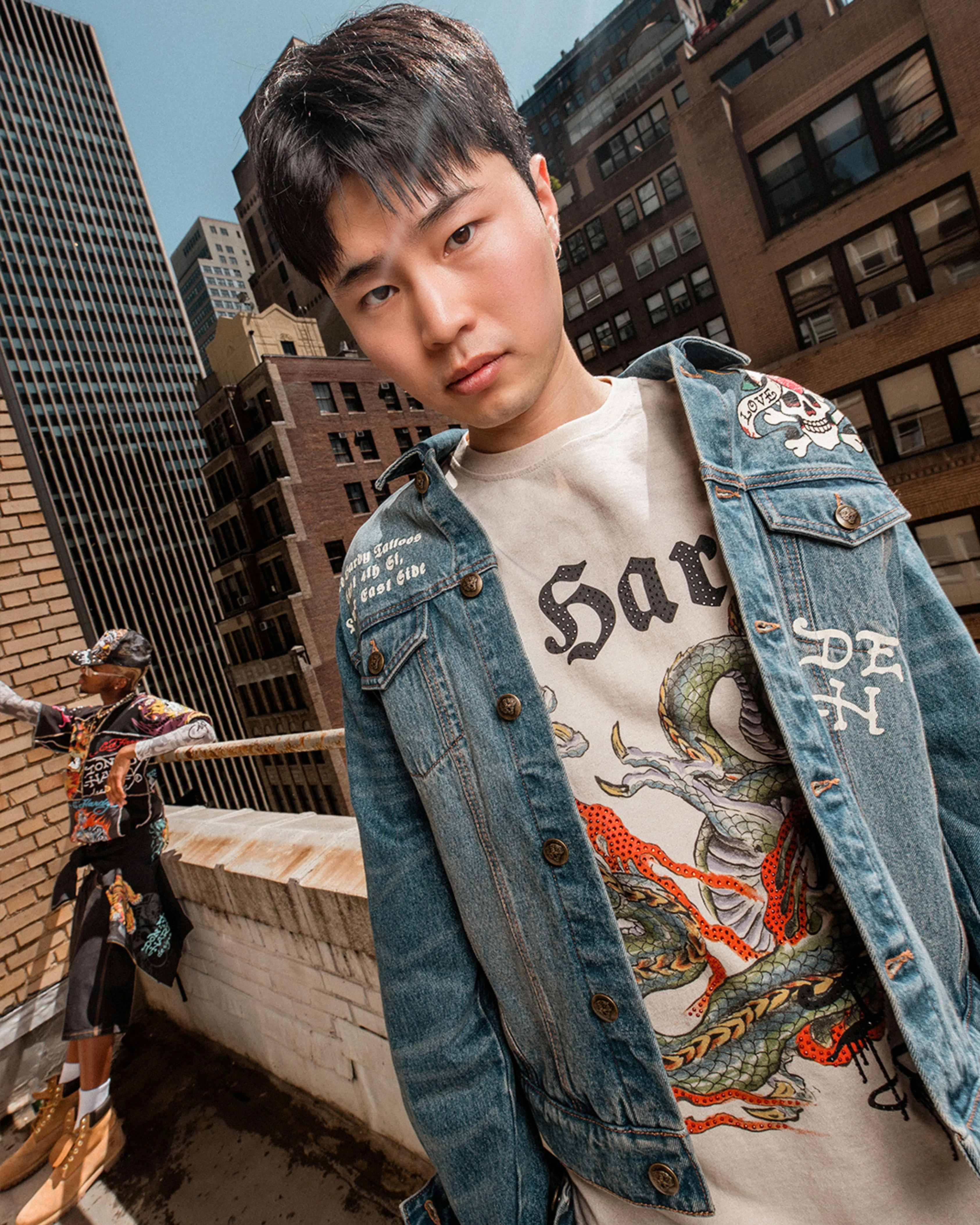 Limited Edition Rhinestone Dragon Ls Tee - Image 4