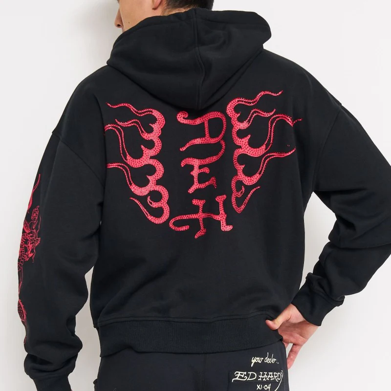 Mary Dragons Rhinestone Boxy Zip Hoodie - Image 2
