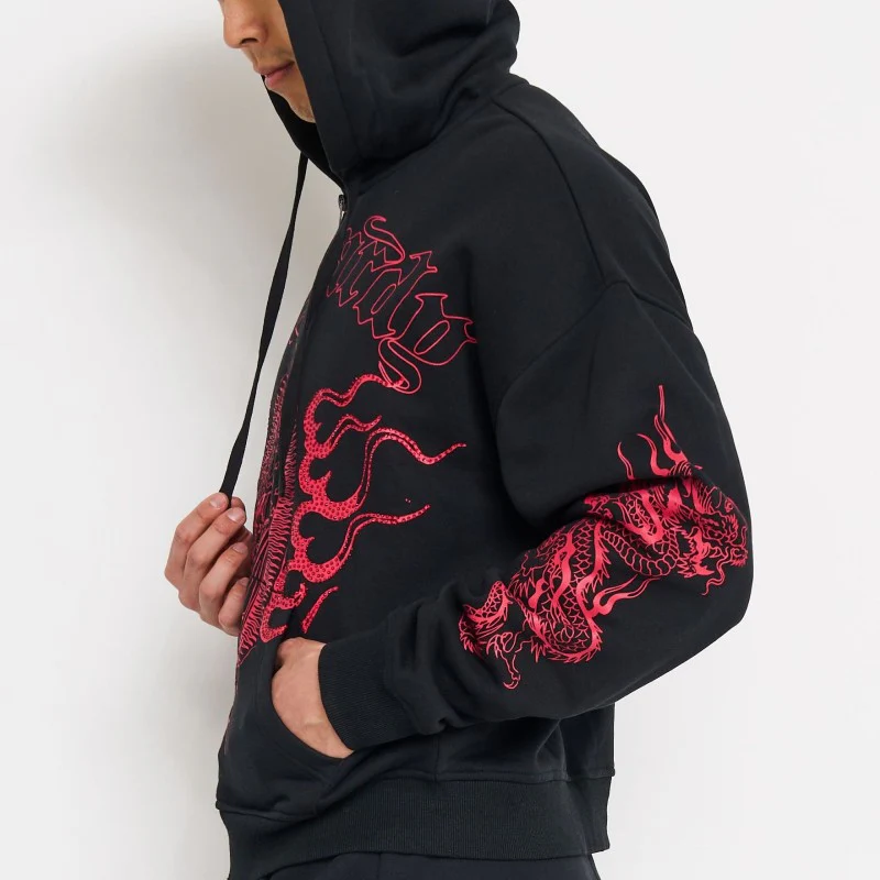 Mary Dragons Rhinestone Boxy Zip Hoodie - Image 3