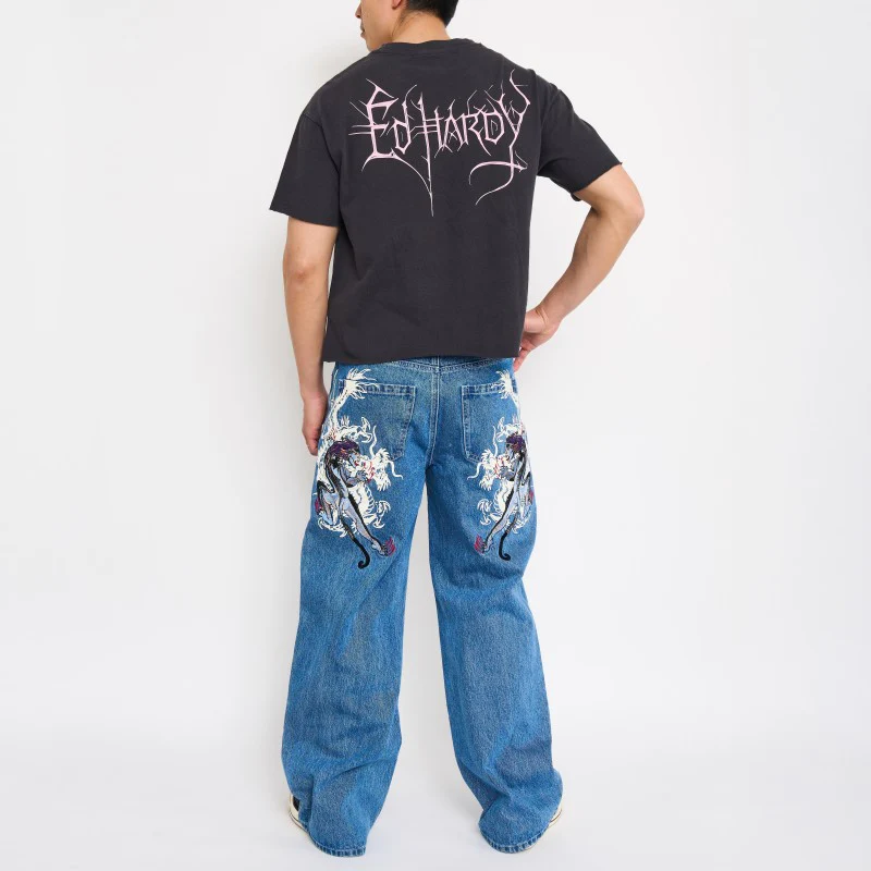Panteras Embroidered Baggy Wide Leg Jeans - Image 2