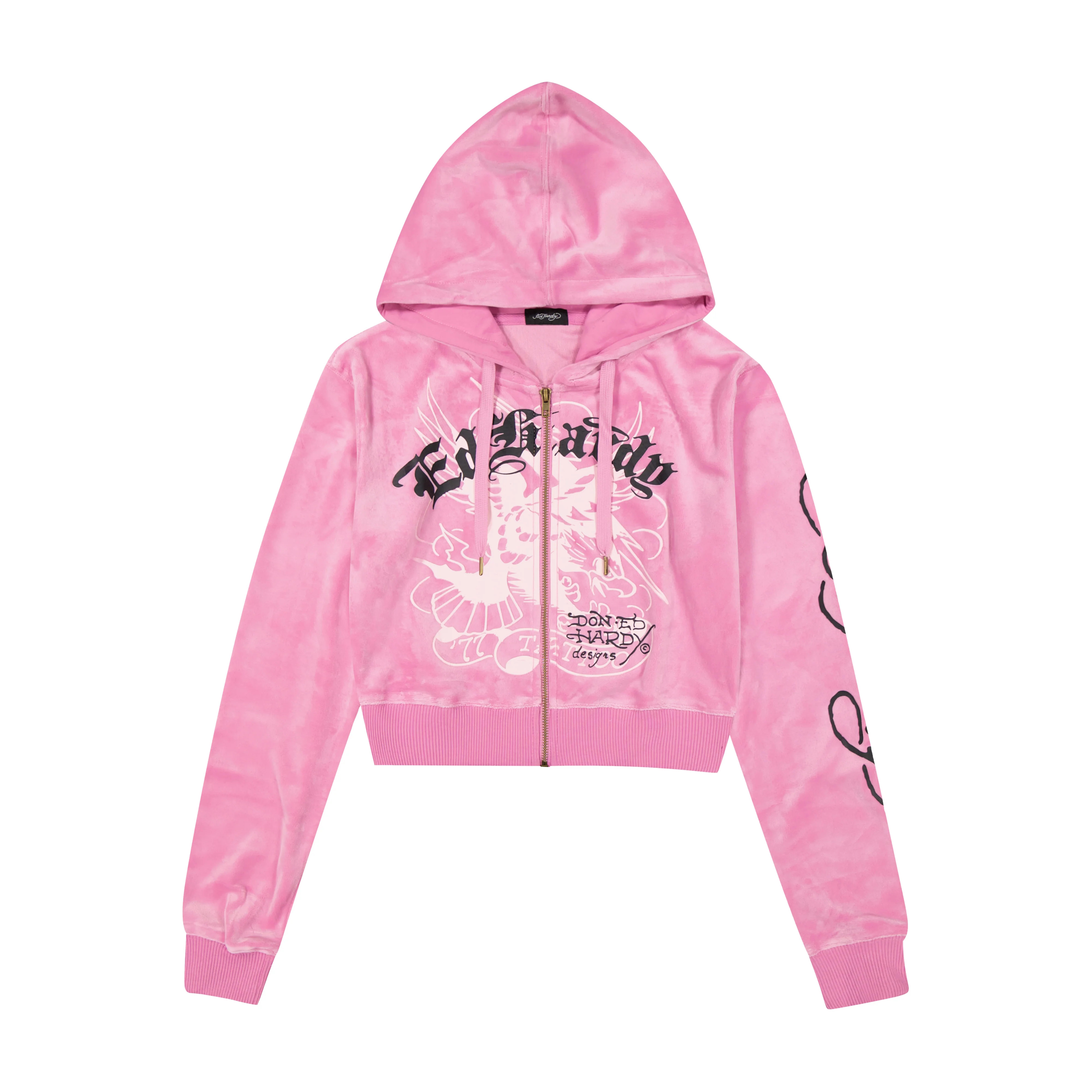 Panther Crown Velour Zip Front Hoodie