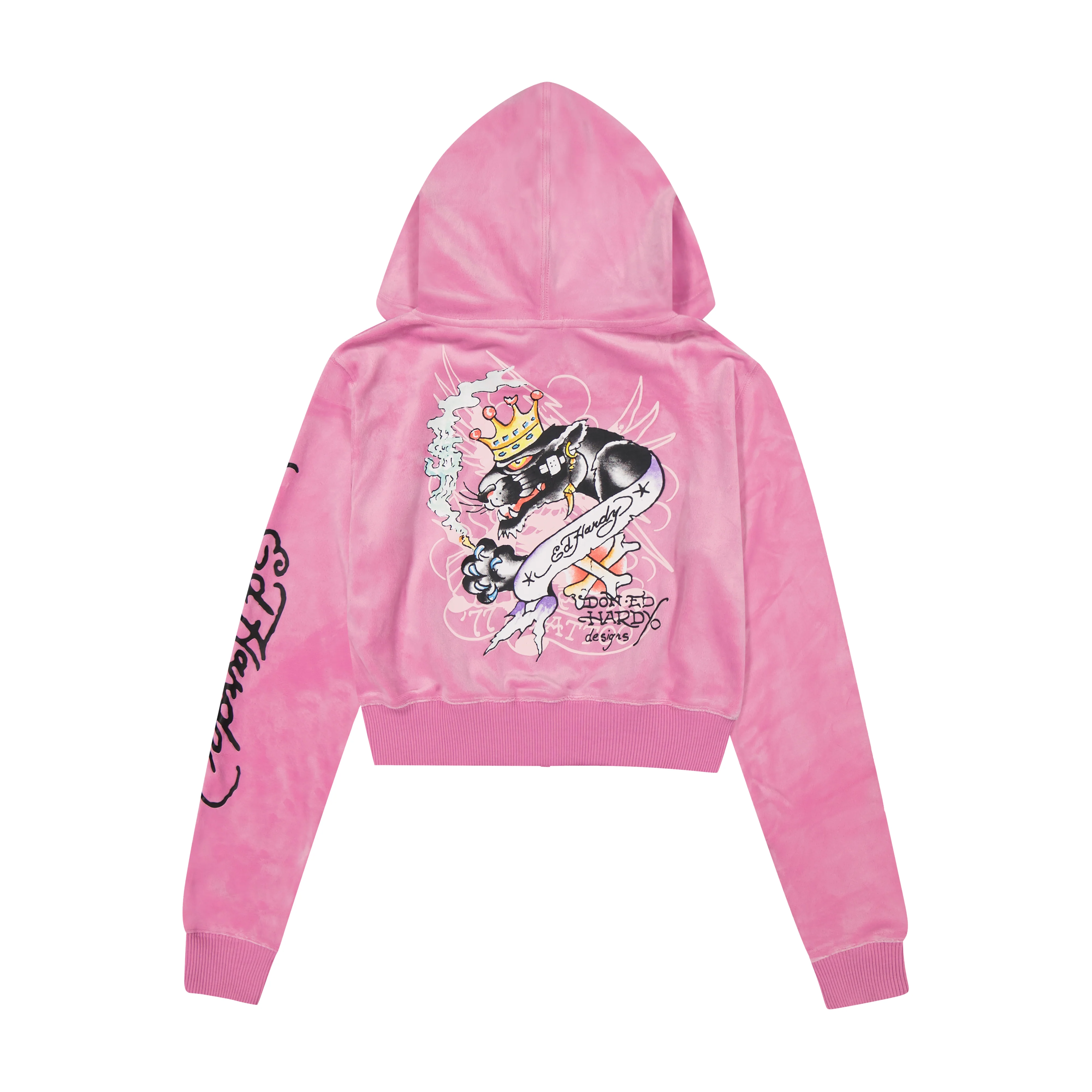 Panther Crown Velour Zip Front Hoodie - Image 2
