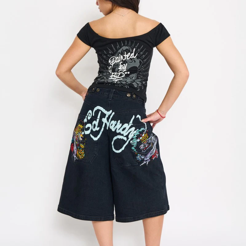 Panther Long Denim Shorts - Image 2