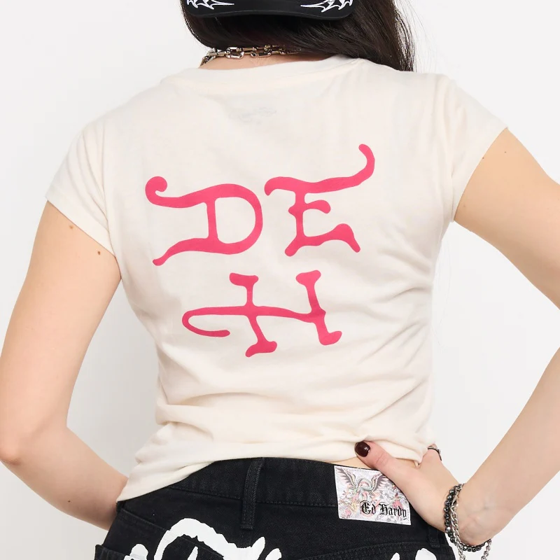 Pink Flame Skull Cap Sleeve - Image 2