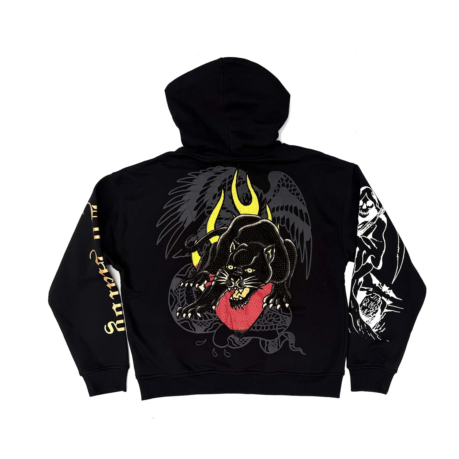 Reaper Rhinestone Boxy Fleece Hoodie - Image 2