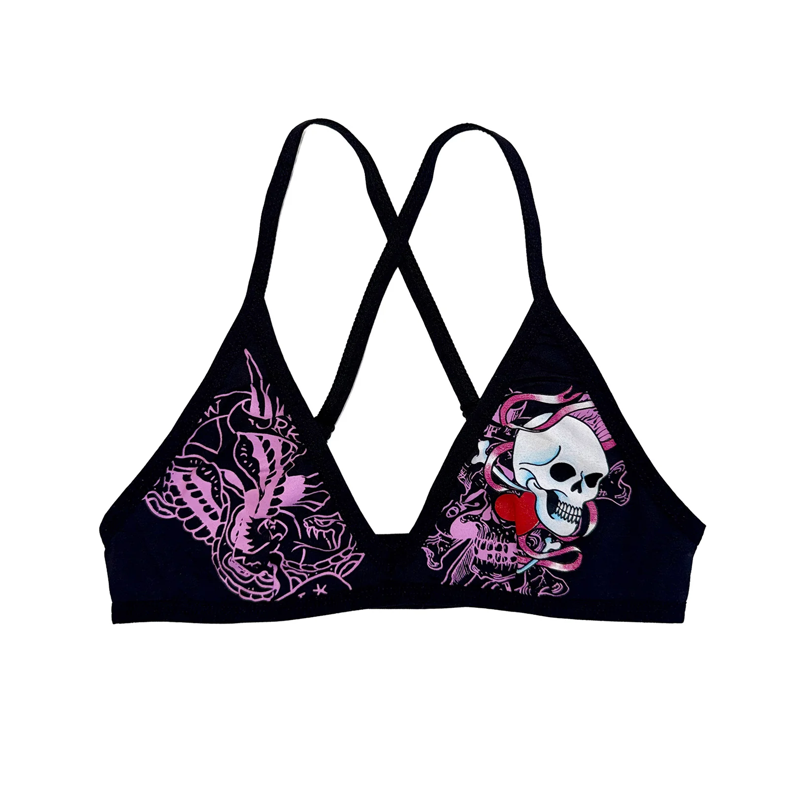 Ribbon Skull Criss Cross Bralette - Image 3
