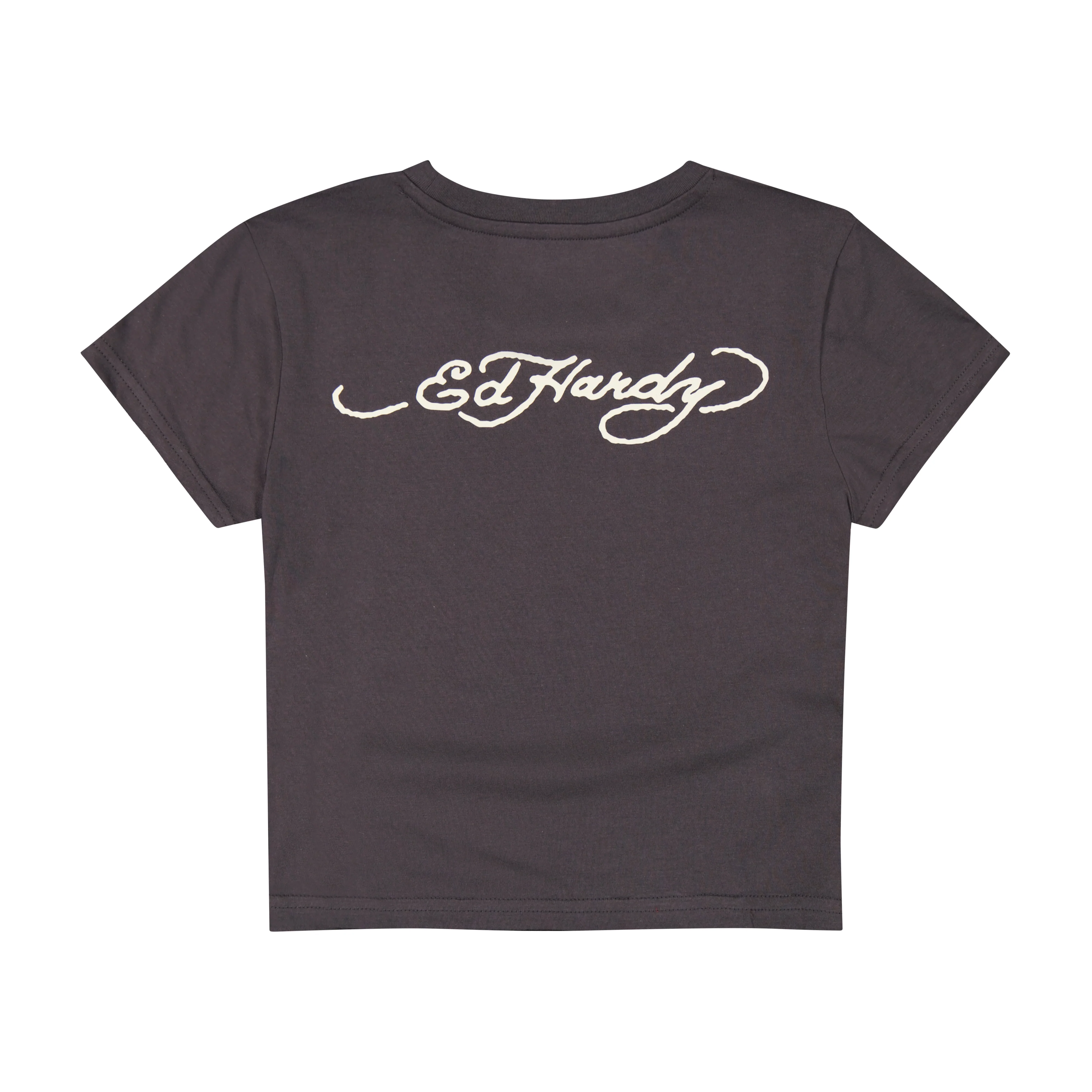 Rose Heart Baby Tee - Charcoal - Image 2