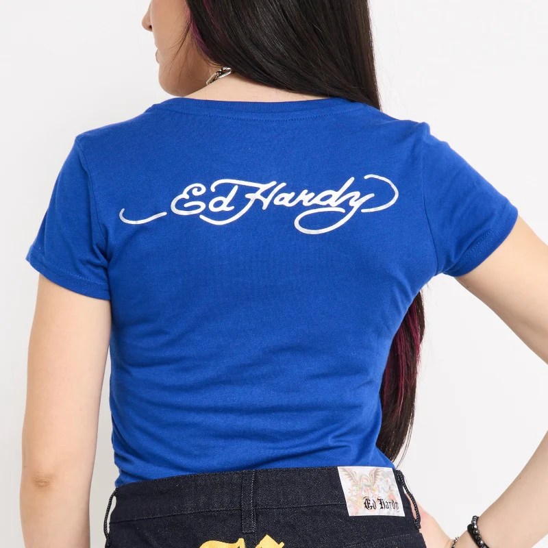 Sacred Heart Wings Rhinestone Baby Tee - Image 2