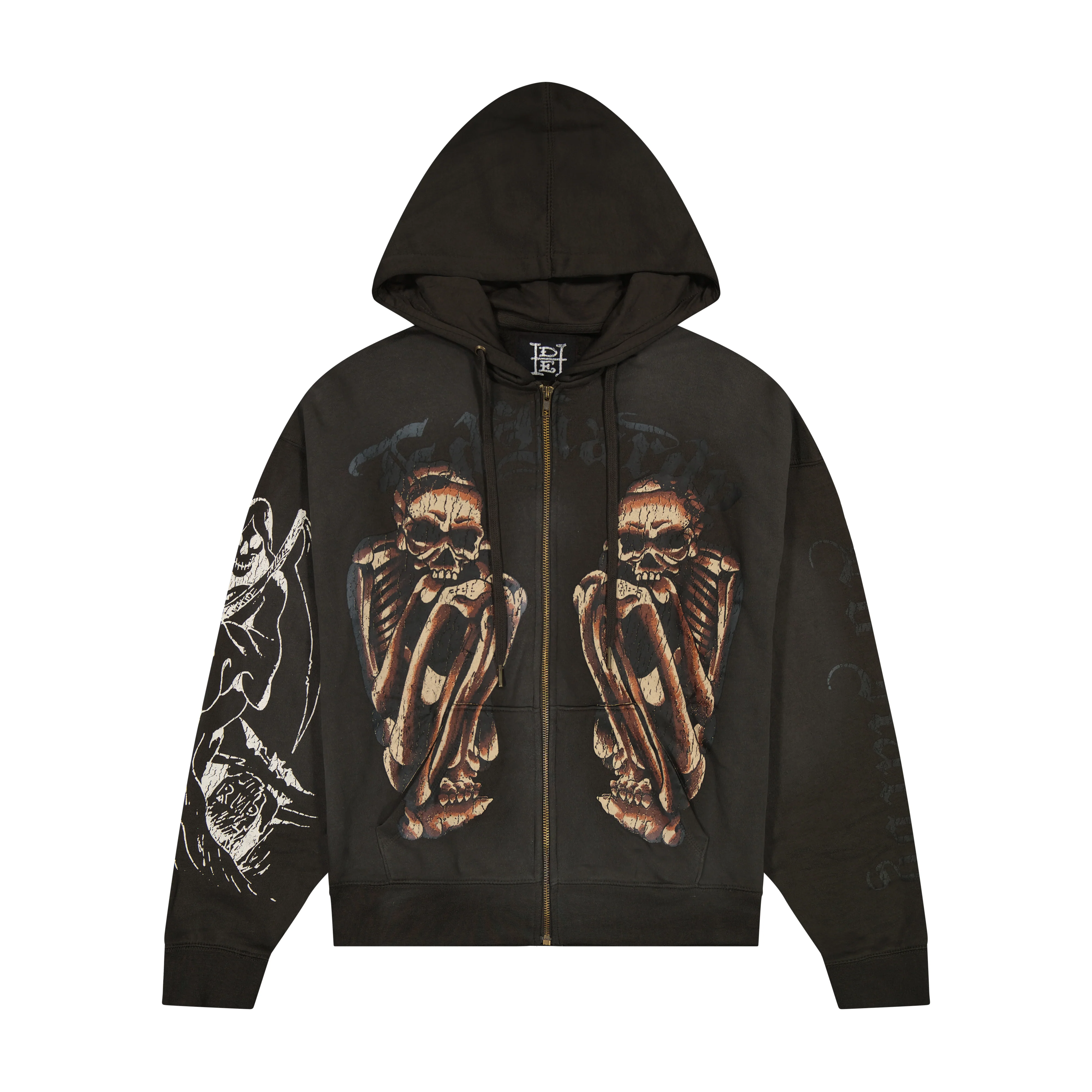 Skeles Boxy Zip Hoodie - Sunfade Grey