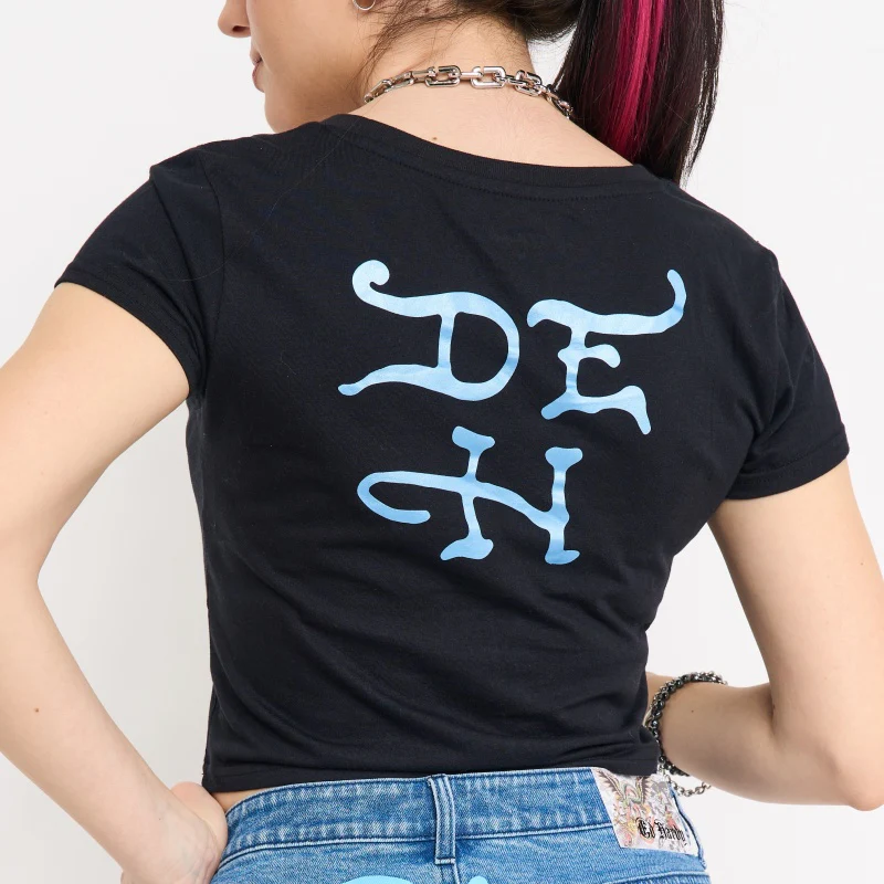 Skull Crosses Rhinestone Baby Tee - Image 2