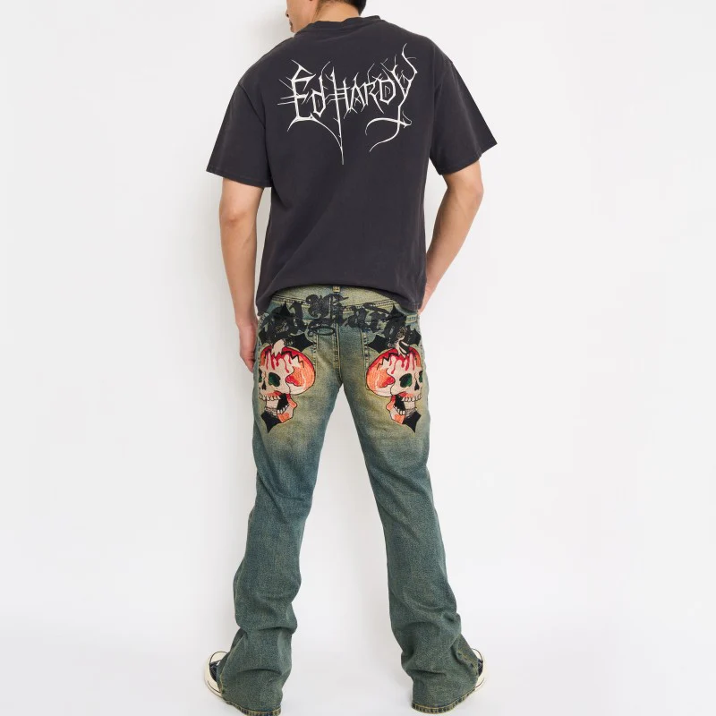 Skull Crosses Throwback Bootcut Jeans - Image 2