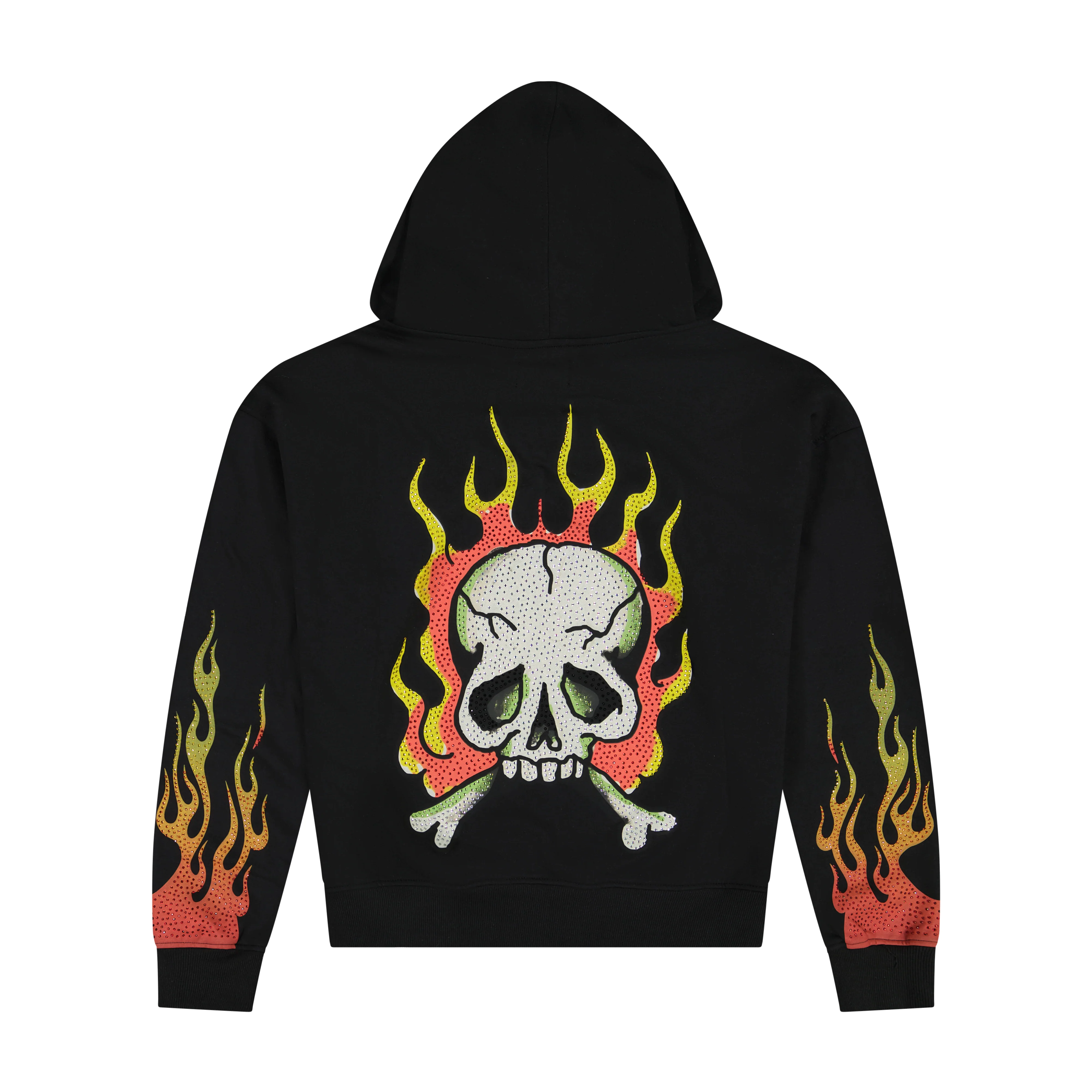 Skull Flames Boxy Zip Hoodie - Image 2