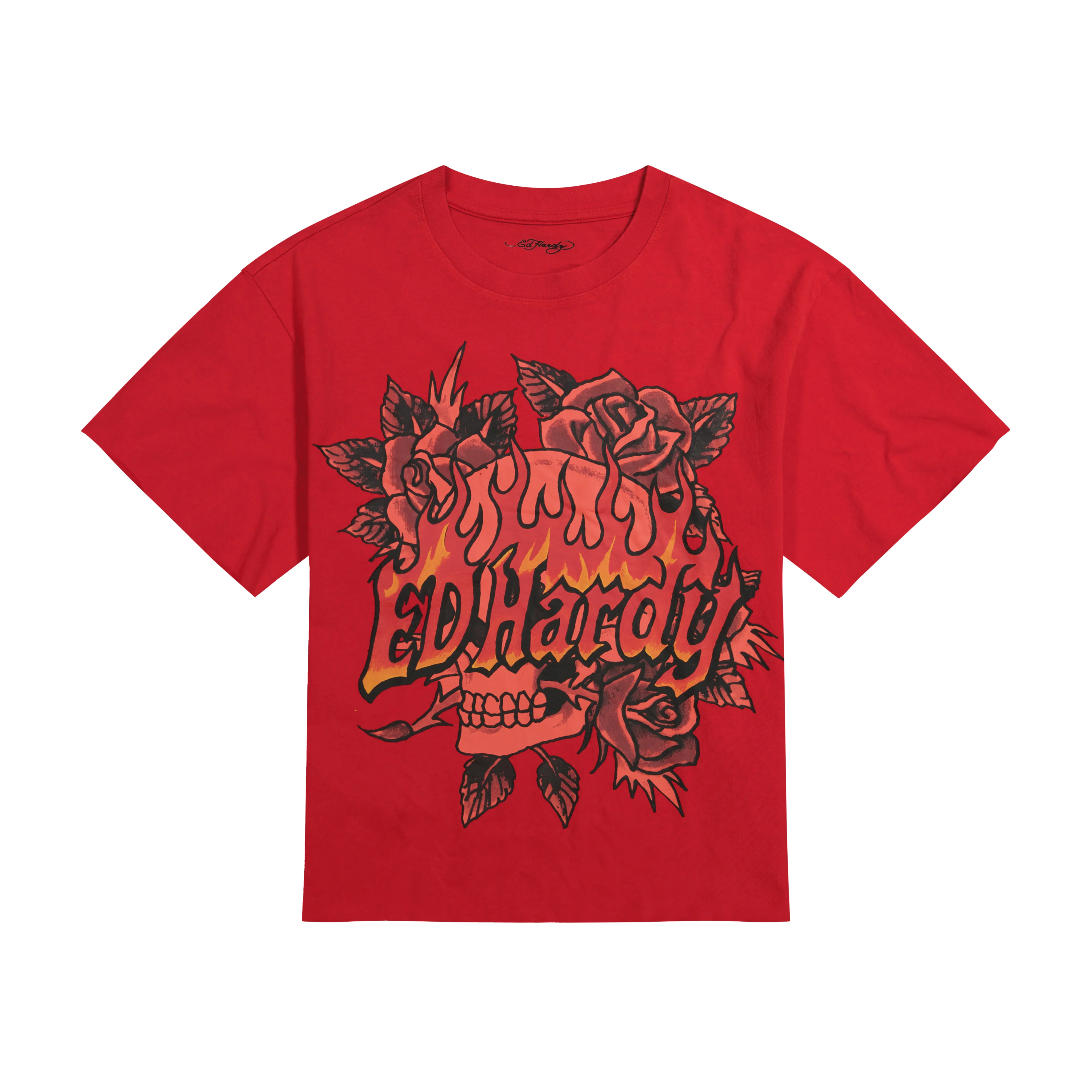 Skull Roses Boxy Cropped Tee - Image 3